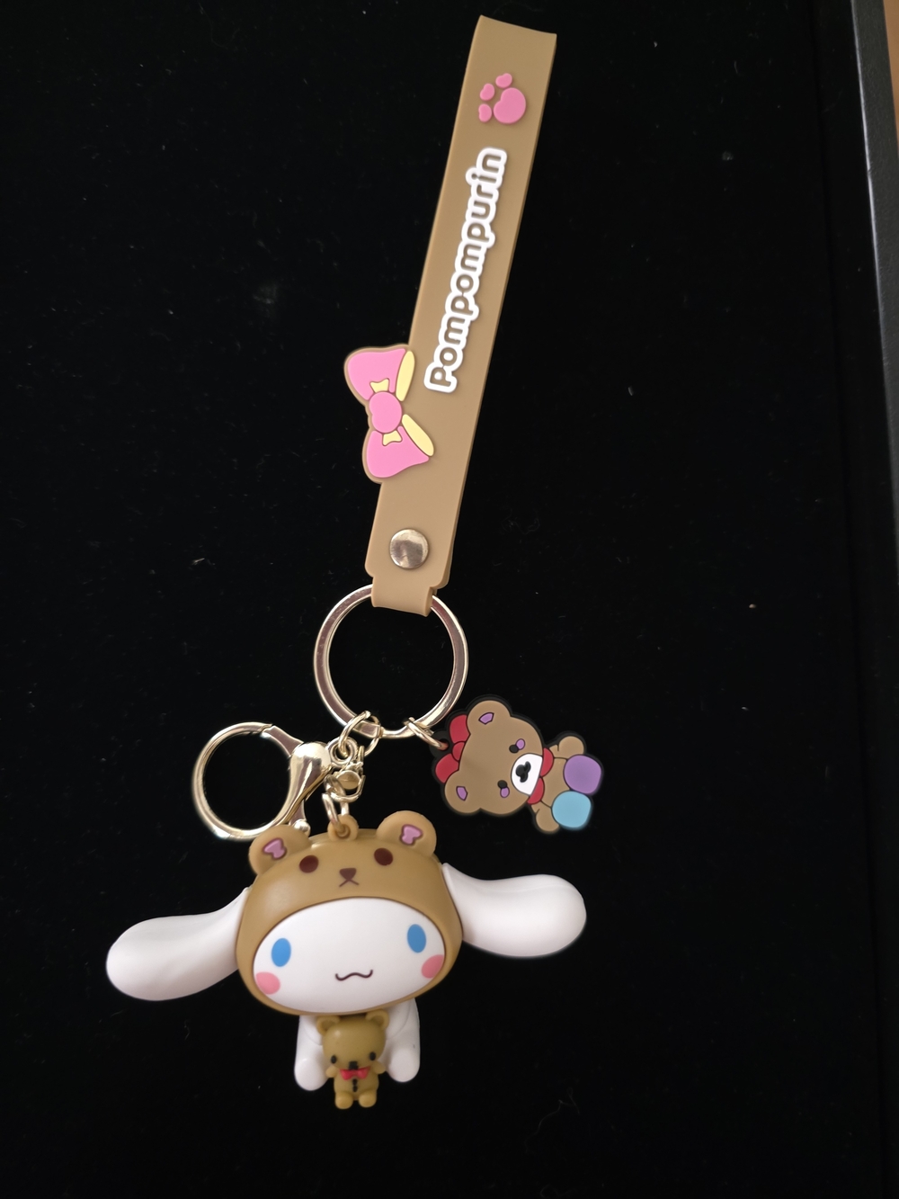 Pompompurin Brown & White Character Keychain with Strap - Picture 2 of 3